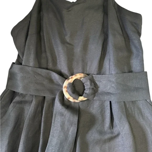 Loft Stylish Women black short romper with Belt - Picture 3 of 8